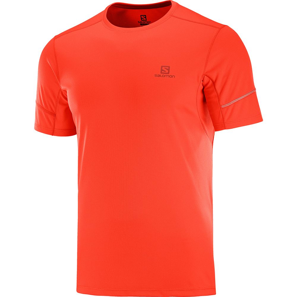 Salomon AGILE SS M Camisetas Hombre - Rojas Naranjas - Colombia (24697-UCTR)